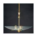 Gio ponti and pietro chiesa  fontana arte brass threelight ceiling fixture with circular glass diffuser 39 12 x 23 14