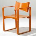 Verner panton  thonet orange enameled metal armchair 32 x 23 x 19