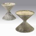 Willy guhl  eternit switzerland pair of hour glassshaped architectural pottery planters one stamped eternit 18 x 19 14