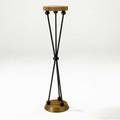 Juan montoya tall pedestal with walnut veneer top and base on black enameled metal rods provenance juan montoya collection 48 12 x 11 14