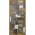 David holleman wall hanging with figural sgraffito tiles on multicolored mosaic ground 50 12 x 23 12