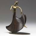 Franz hagenauer sculpture in carved wood and cast brass female dancer in top hat stamped made in vienna austria 9 34 x 8 x 3 14