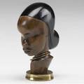 Franz hagenauer partially ebonized carved wood and brass female bust stamped handmade hagenauer wein made in vienna austria whw 4 14 x 1 12 x 2 34