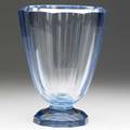 Josef hoffmann attr faceted blue glass footed vase 9 12 x 7 14