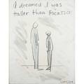 Jonathan borofsky american b 1942 i dreamed i was taller than picasso 2047324 1973 mixed media on canvasboard framed 20 x 16 exhibition jonathan borofsky philadelphia museum of art