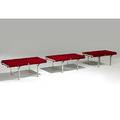 John behringer jg furniture co three polished aluminum benches jg furniture upholstery labels 17 12 x 44 12 x 22