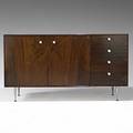 George nelson herman miller rosewood aluminum and porcelain thin edge credenza foil label 30 12 x 55 34 x 19 34