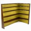 Wharton esherick sculpted walnut bookcase with chartreuse painted interior accompanied by letter of authenticity from the wharton esherick museum 48 x 57 12 x 30 12