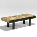 Roger capron ebonized wood and leafpatterned ceramic tile benchtable stamped signature to one tile 13 12 x 46 x 18 14