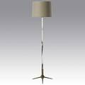 Jacques adnet brass and glass floor lamp linen shade unmarked 63 12 x 16 12