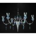 Carlo moretti murano glass and chromed steel chandelier foil label 43 x 39 12 dia