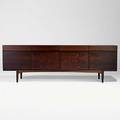 Ib kofodlarsen faarup mobilfabrik highly figured rosewood credenza danish control label 29 12 x 90 12 x 20