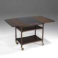 Ludwig pontoppidan rosewood serving cart stamped made in denmark pontoppidan copehagen denmark closed 27 12 x 29 12 x 18 12 open 44 34
