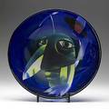 Anne wolff carved and sandblasted glass bowl 1988 signed and dated 4 12 x 12 14