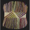 Diane itter polychrome thread weaving matted and framed unmarked frame 23 x 22 12 weaving 13 x 10 12