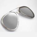 Curtis jere brushed steel aviator glassesshaped hanging mirror ink signature 1980 13 12 x 31