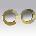 Curtis jere two faceted brass mirrors signed c jere 5 x 24 12