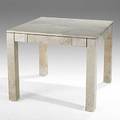Karl springer lacquered goatskin and wood table 1980s unmarked 29 12 x 36 sq