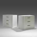 Lorin jackson grosfeld house pair of white lacquered dressers brass hardware one with foil label 33 34 x 36 x 21
