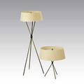 Th robsjohn gibbings hansen brass floor and table lamps with linen shades stamped hansen new york 47 12 x 19 and 21 x 17