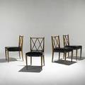 Tommi parzinger parzinger originals set of four primavera and patent leather dining chairs unmarked 35 x 19 x 21 12