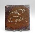 Bernard leach st ives studio glazed stoneware tile with birds 1959 artist and pottery signatures date numbered 4733 9 sq