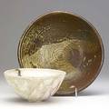 Toshiko takaezu two glazed bowls one porcelain the other stoneware both signed tt 3 12 x 7 14 and 3 12 x 11