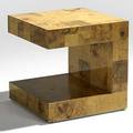 Paul evans olive burlwood occasional table unmarked 20 12 x 20 sq