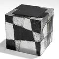 Paul evans welded and painted aluminum and slate argente cube table unmarked 16 cu