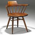 George nakashima black walnut captains chair ca 1962 provenance toby royston folly cottage exton pa copy of original invoice available unmarked 28 12 x 24 x 20