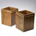 Jeanmichel frank attr comte sa pair of stacking oak bins comte brass tags 11 12 x 9 sq