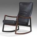 Ole wanscher france and sons rosewood and leather rocking chair unmarked 40 12 x 26 12 x 33