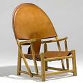 Borge mogensen beech and saddle leather hoop chair unmarked 42 x 30 12 x 28 12