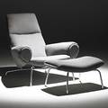 Hans wegner johannes hansen chromed matte steel and wool lounge chair and ottoman 1960s unmarked 36 x 36 x 36 ottoman 16 x 29 x 17