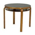 Alvar aalto twotiered side table with black laminate top on laminated birch frame ca 1940 unmarked 22 12 x 27 dia
