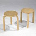 Alvar aalto artek two birch stacking tables late 1950s one stamped artek made in finland 17 14 x 13 34 dia