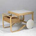Alvar aalto artek birch wicker and tile drinks cart 23 12 x 36 x 25 12