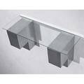 Paul evans attr polished steel and glass wall shelf unmarked 14 34 x 34 x 12