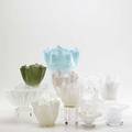 Murano glass eleven pieces mostly handkerchief vases kosta boda footed bowl some original labels tallest 6