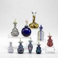 Italian glass perfumes nine pieces tallest 6 14
