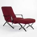 Forma nova adjustable lounge chair and ottoman with enameled steel frame and upholstered seat 35 x 27 x 40
