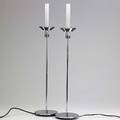 Jorge pensi blux attr pair of lalia halogen chrome table lamps with frosted lamp shades each 27 34