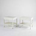 Baker pair of painted nightstands on brass casters 27 12 x 30 x 20