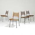 Paul mccobb winchendon shovelhead chairs solid birch and enameled steel one with foil label 34 x 18 x 21