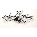 Curtis jere wall sculpture of birds in flight in black enamel signed c jere 20 x 60
