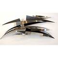 Curtis jere abstract wall sculpture in brushed steel signed c jere 1978 20 x 56