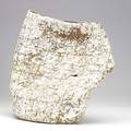 Harry goldman torn and folded ceramic vessel decorated in sgraffito 17 x 16 x 9