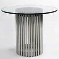 Chase attr center table with chromed steel base and plate glass top 29 12 x 36 dia