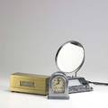 Art deco metal three pieces lux clock co aluminum timmer clock sleek brass washed digital clock and illuminated shaving mirror clock 5 x 4 38 x 2 12