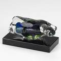 Style of fuga organically shaped art glass sculpture with murrine decoration on a stone base signed illegibly no 194 3 x 7 x 4